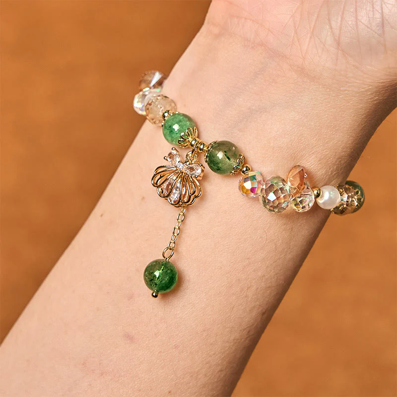 Braccialetto positivo in perle di quarzo fragola naturale Buddha Stones - Image 15