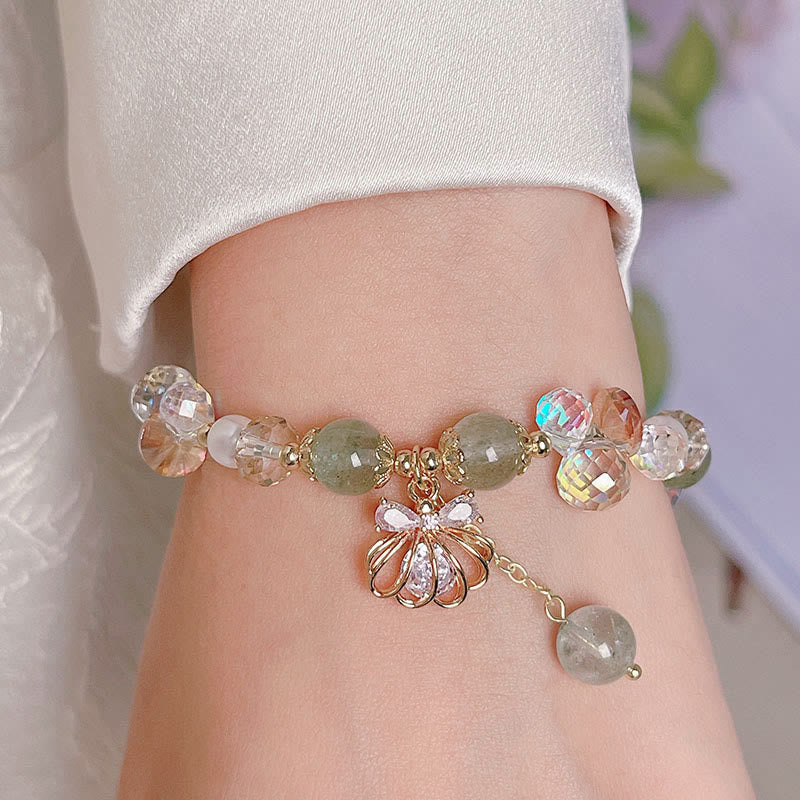 Braccialetto positivo in perle di quarzo fragola naturale Buddha Stones - Image 22