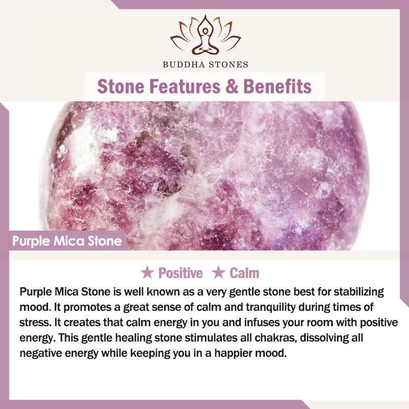 Braccialetto positivo in pietra di mica viola Buddha Stones - Image 5