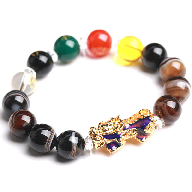 Braccialetto positivo Pi Xiu con perle di sardonice e Buddha Stones, cinque elementi, cambia colore - Image 11