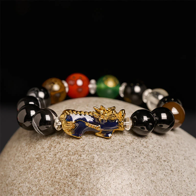 Braccialetto positivo Pi Xiu con perle di sardonice e Buddha Stones, cinque elementi, cambia colore - Image 2
