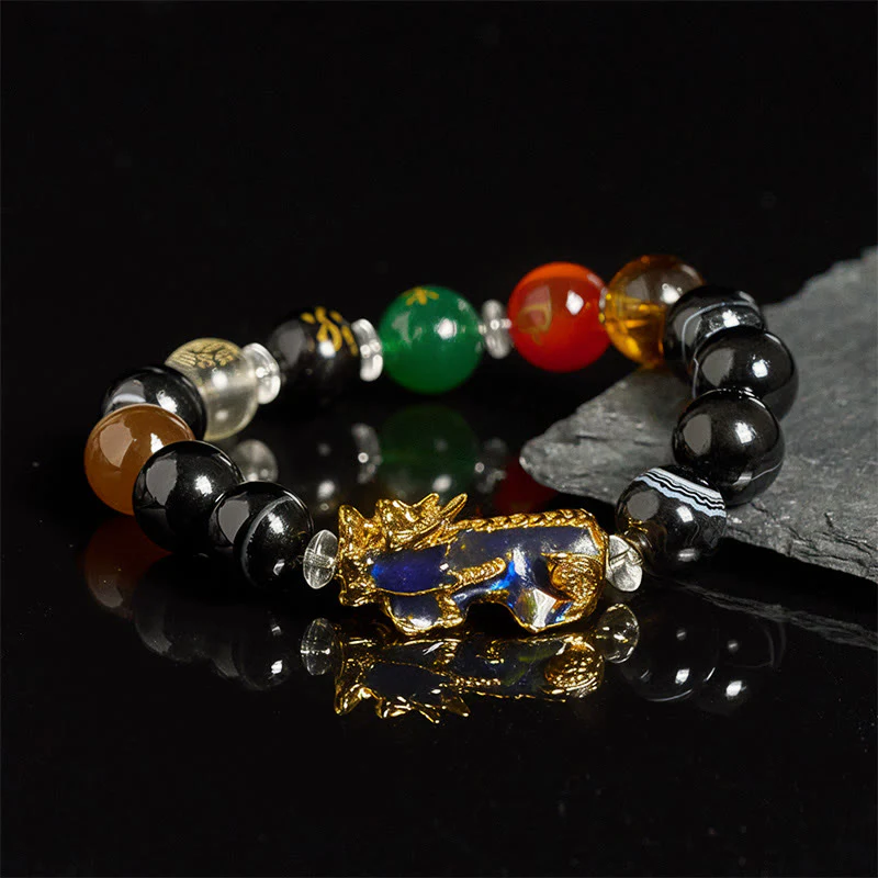 Braccialetto positivo Pi Xiu con perle di sardonice e Buddha Stones, cinque elementi, cambia colore - Image 9