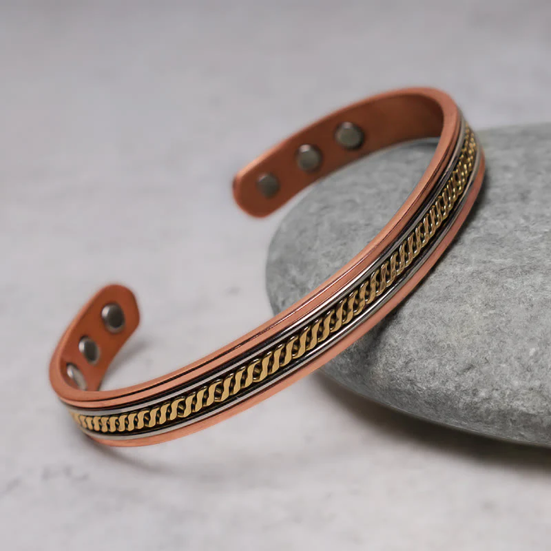Braccialetto regolabile con polsino magnetico in rame Buddha Stones - Image 4