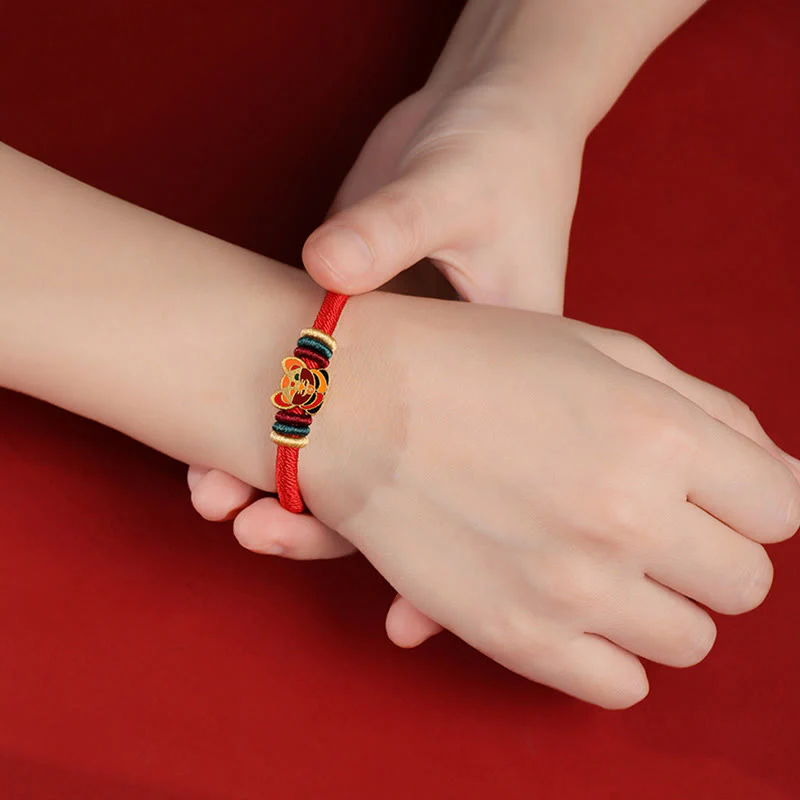 Braccialetto rosso intrecciato con ciondolo a forma di fortuna Buddha Stones in argento sterling 925 fatto a mano con motivo dell'anno del drago cinese - Image 11