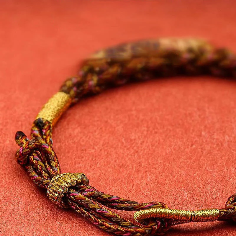 Braccialetto tibetano con treccia di corda Thangka della fortuna dei cinque dei della ricchezza - Image 11