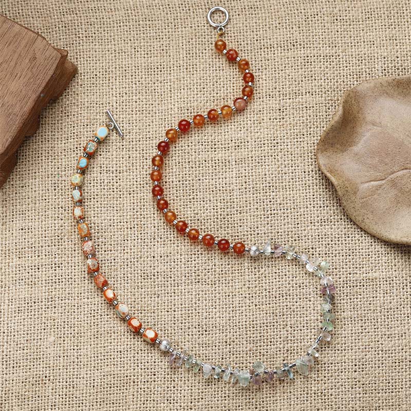 Braccialetto triplo avvolgente Buddha Stones Fluorite Agata rossa Pietra dell'imperatore - Image 10