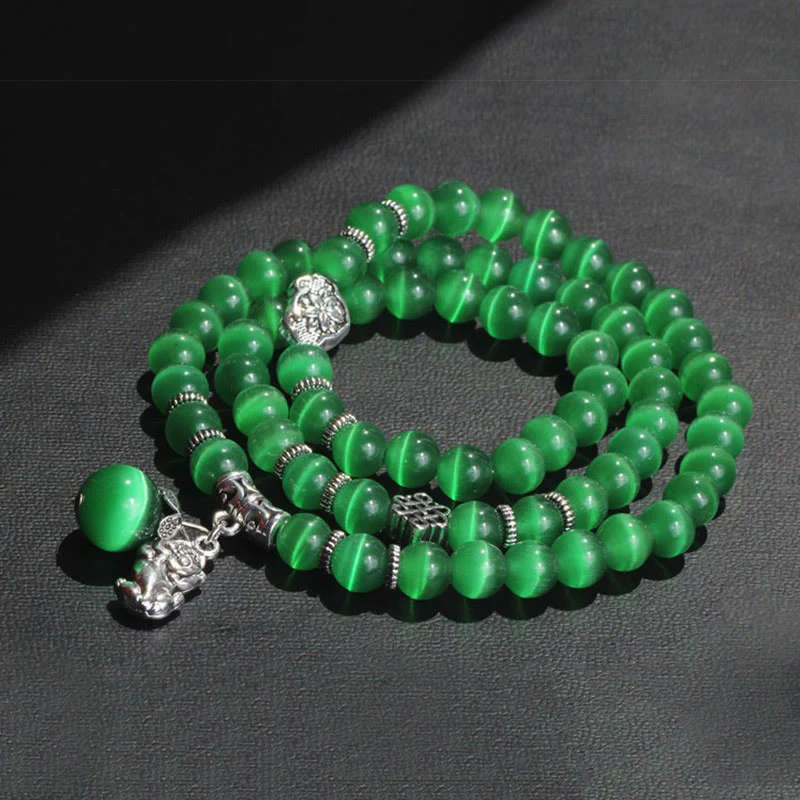 Braccialetto triplo avvolgente con supporto PiXiu Cat Eye Buddha Stones - Image 12