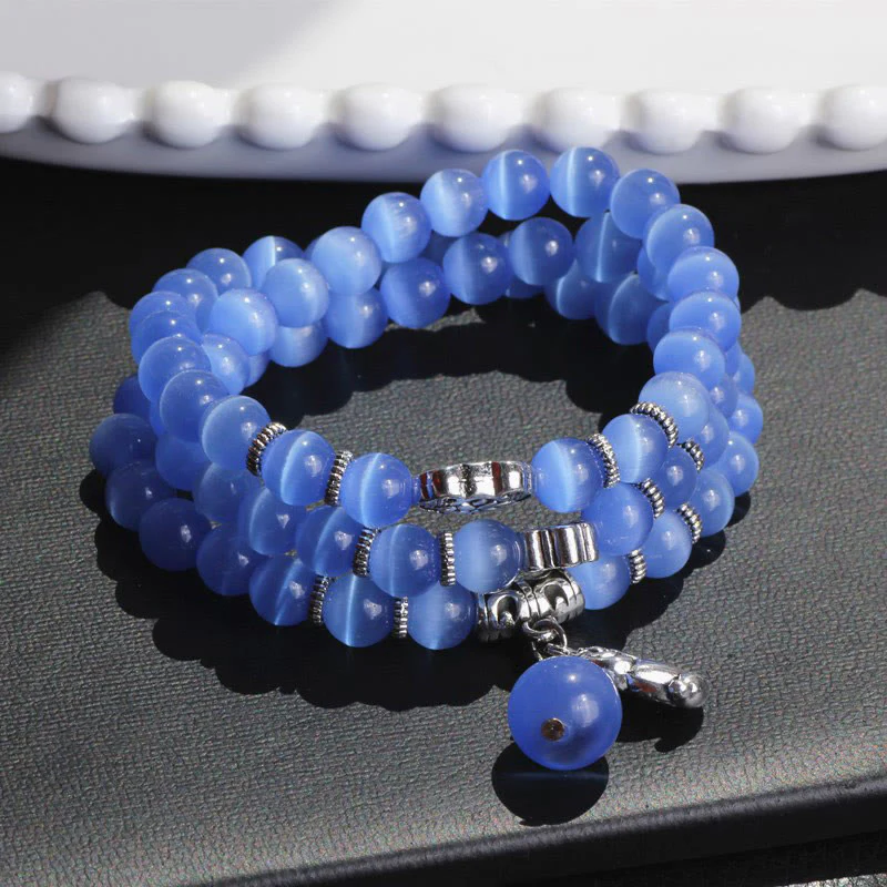 Braccialetto triplo avvolgente con supporto PiXiu Cat Eye Buddha Stones - Image 18