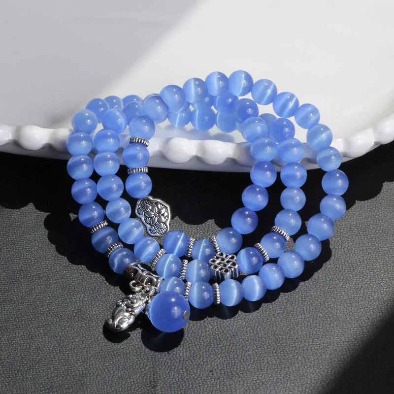 Braccialetto triplo avvolgente con supporto PiXiu Cat Eye Buddha Stones - Image 19
