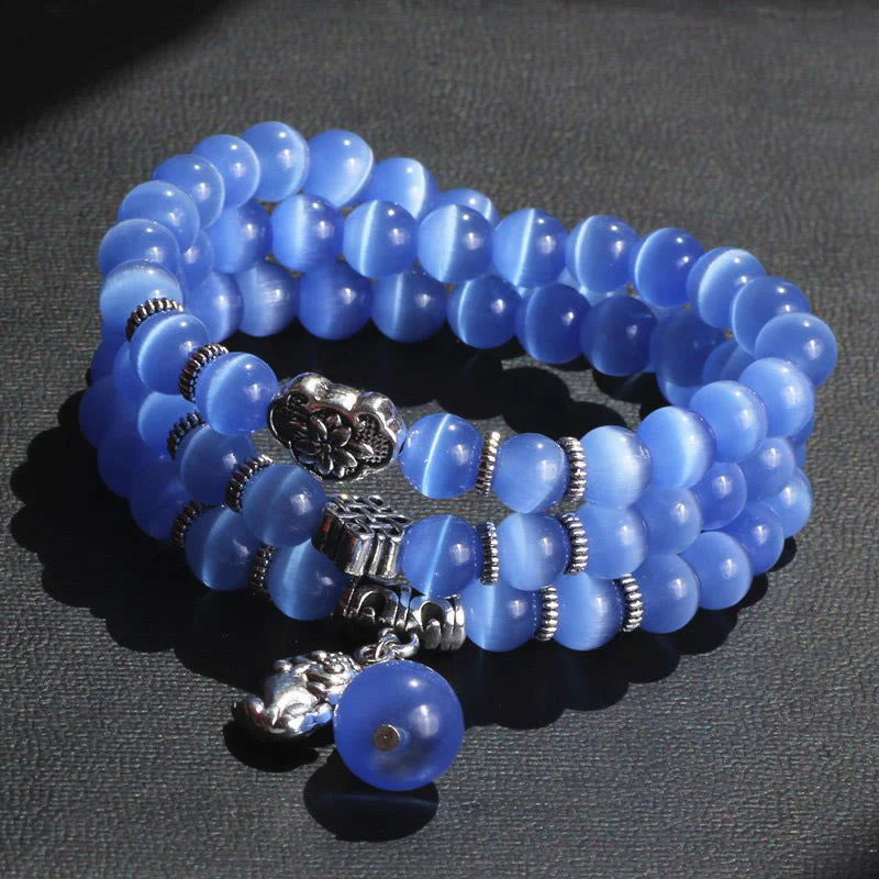 Braccialetto triplo avvolgente con supporto PiXiu Cat Eye Buddha Stones - Image 21