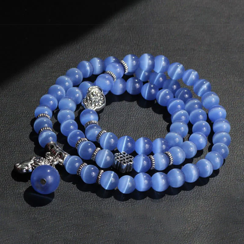 Braccialetto triplo avvolgente con supporto PiXiu Cat Eye Buddha Stones - Image 22