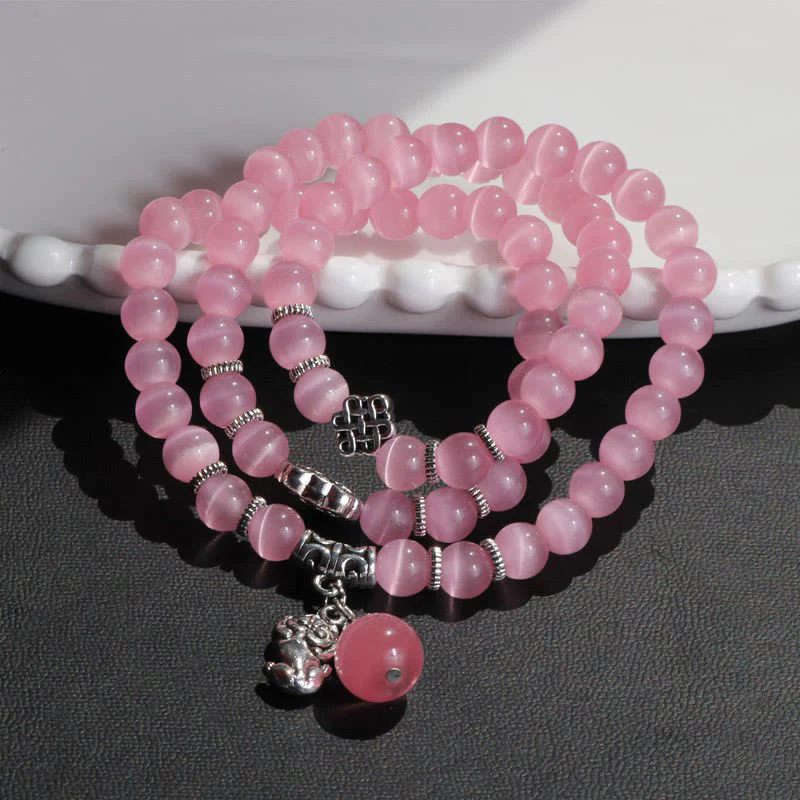 Braccialetto triplo avvolgente con supporto PiXiu Cat Eye Buddha Stones - Image 23