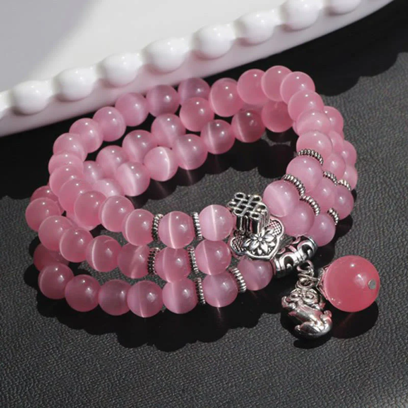 Braccialetto triplo avvolgente con supporto PiXiu Cat Eye Buddha Stones - Image 25