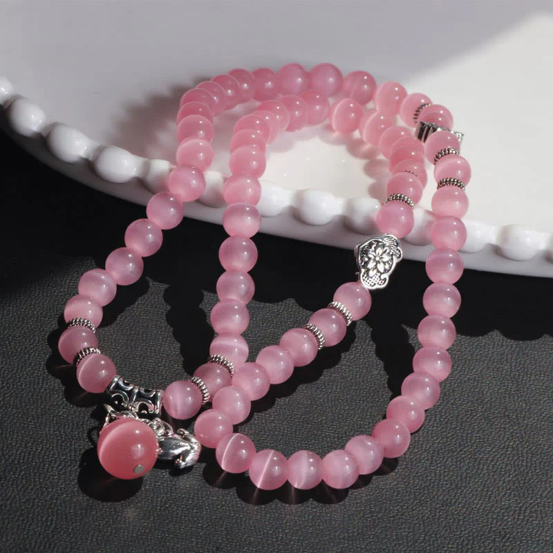 Braccialetto triplo avvolgente con supporto PiXiu Cat Eye Buddha Stones - Image 26