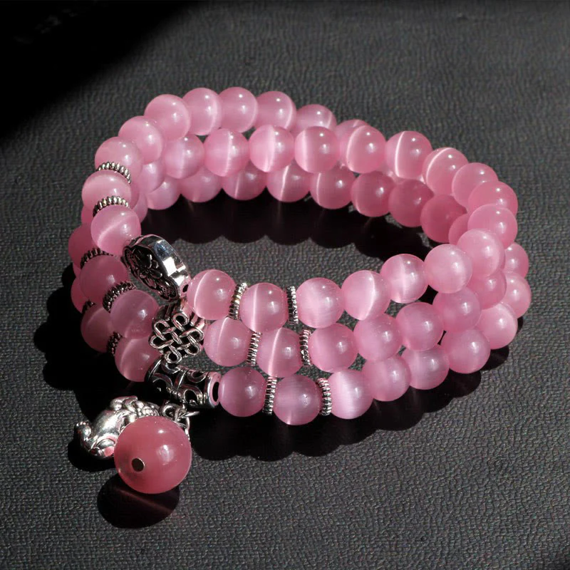 Braccialetto triplo avvolgente con supporto PiXiu Cat Eye Buddha Stones - Image 27