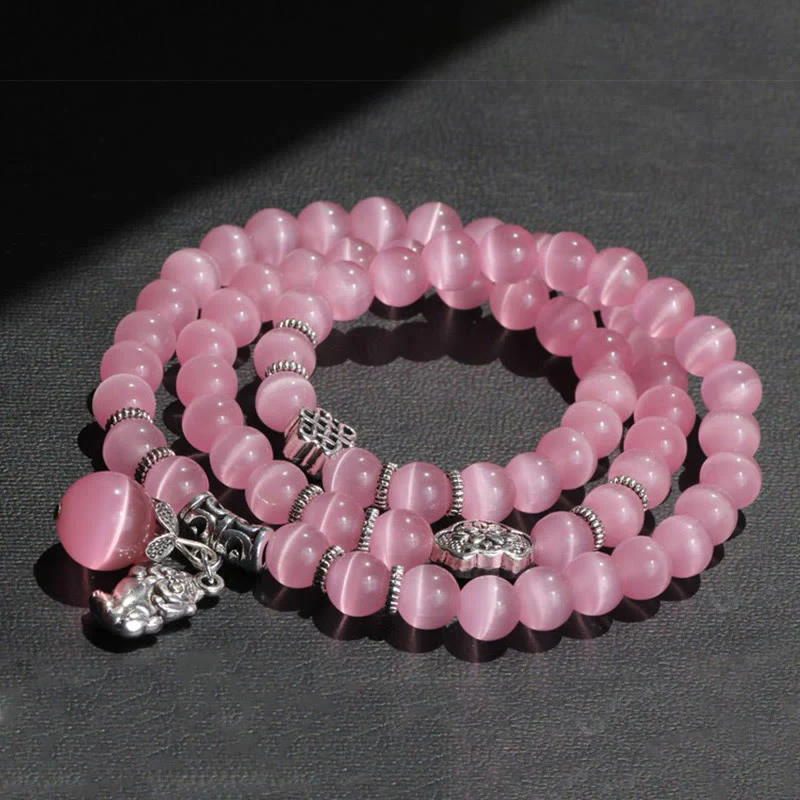 Braccialetto triplo avvolgente con supporto PiXiu Cat Eye Buddha Stones - Image 28