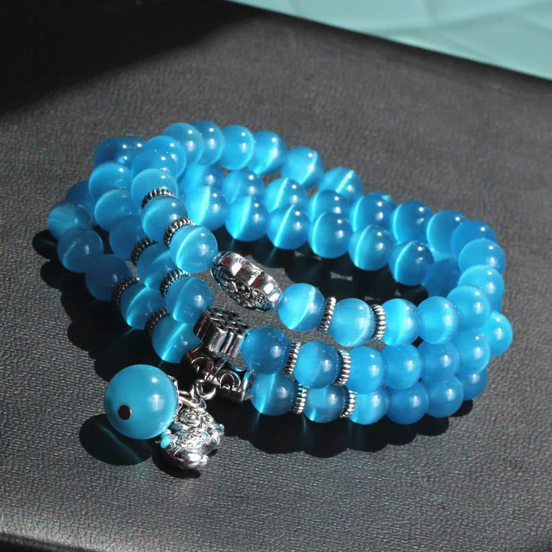 Braccialetto triplo avvolgente con supporto PiXiu Cat Eye Buddha Stones - Image 29