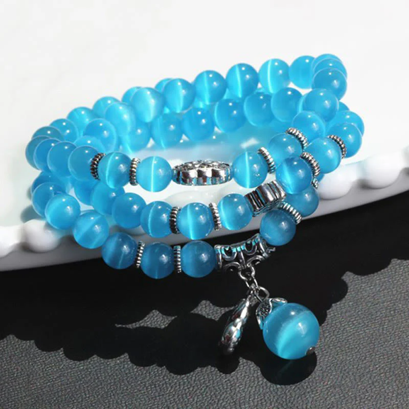 Braccialetto triplo avvolgente con supporto PiXiu Cat Eye Buddha Stones - Image 30