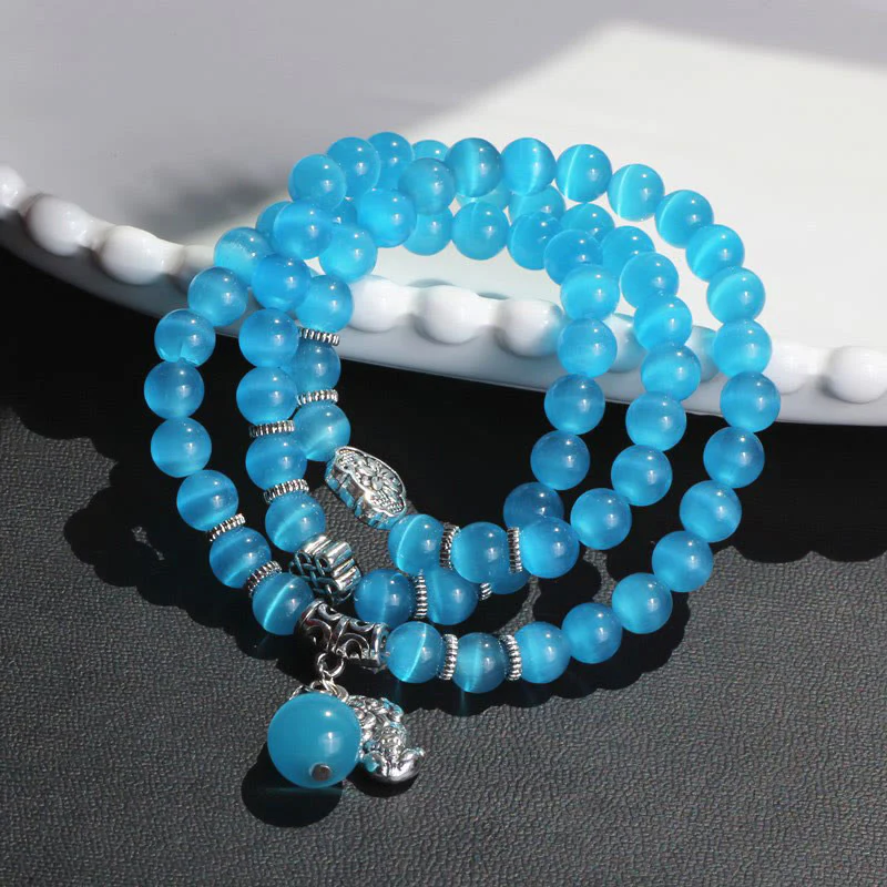 Braccialetto triplo avvolgente con supporto PiXiu Cat Eye Buddha Stones - Image 31