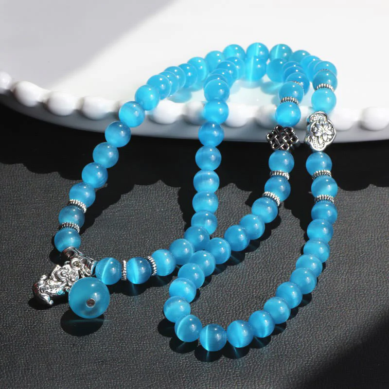 Braccialetto triplo avvolgente con supporto PiXiu Cat Eye Buddha Stones - Image 32