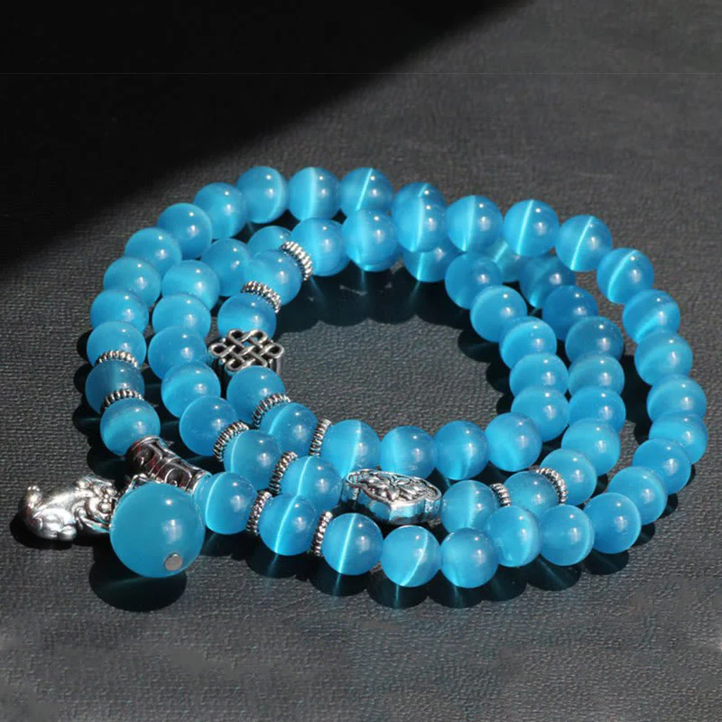 Braccialetto triplo avvolgente con supporto PiXiu Cat Eye Buddha Stones - Image 33