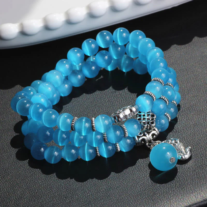 Braccialetto triplo avvolgente con supporto PiXiu Cat Eye Buddha Stones - Image 34