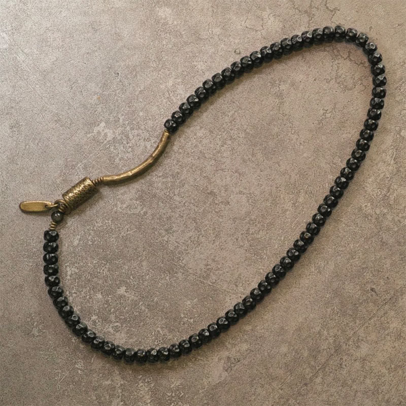 Bracciale triplo giro in ottone e rame con guscio di cocco retrò Buddha Stones - Image 13