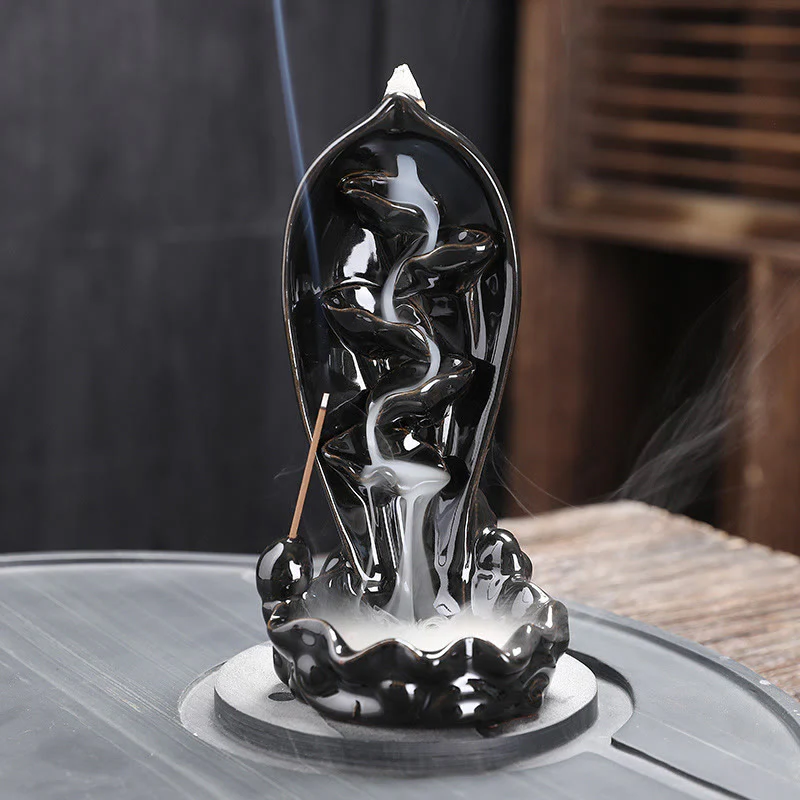Bruciatore di incenso a cascata Buddha Stones, porta incenso a riflusso - Image 11