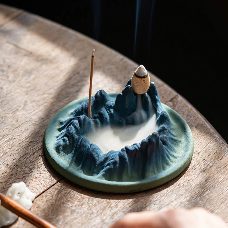 Bruciatore di incenso creativo Mountain River in ceramica con flusso di ritorno curativo - Image 7