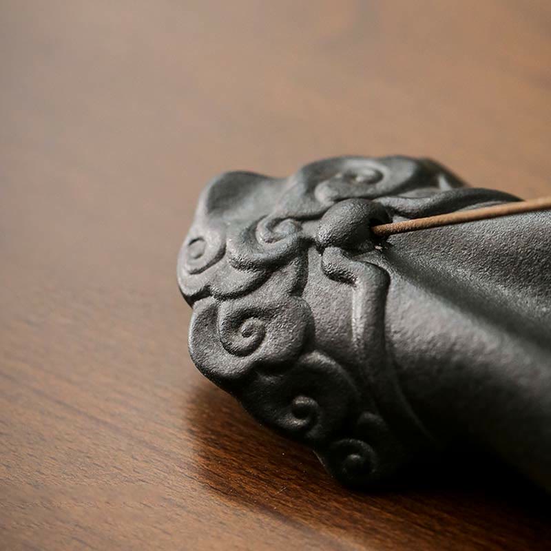 Bruciatore di incenso di benedizione con nuvole di buon auspicio in ceramica a mano di Buddha - Image 5