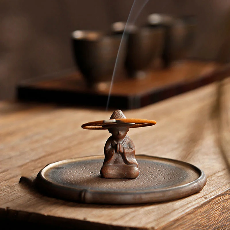 Bruciatore di incenso in ceramica per meditazione e guarigione spirituale di piccole dimensioni - Image 8