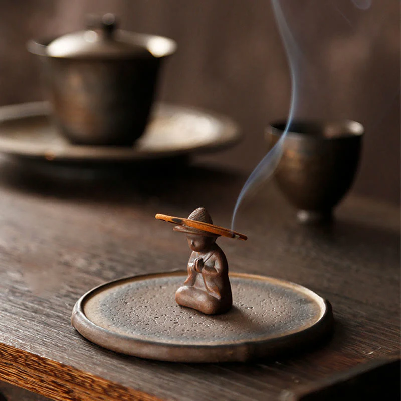 Bruciatore di incenso in ceramica per meditazione e guarigione spirituale di piccole dimensioni - Image 9