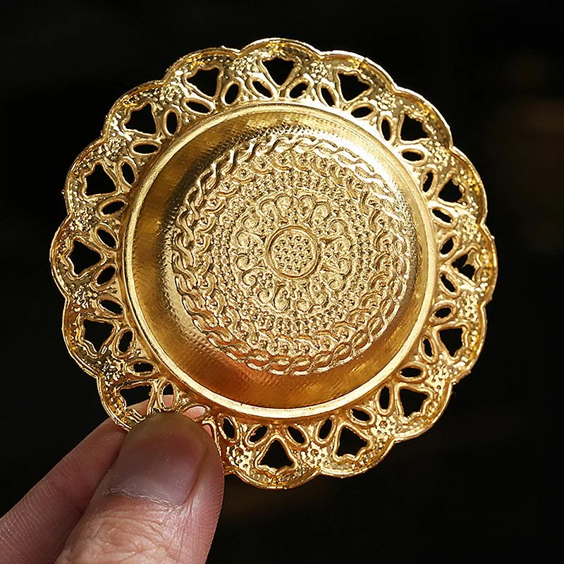 Bruciatore di incenso in lega di metallo con piuma a forma di stella di zucca dorata e meditazione spirituale - Image 6