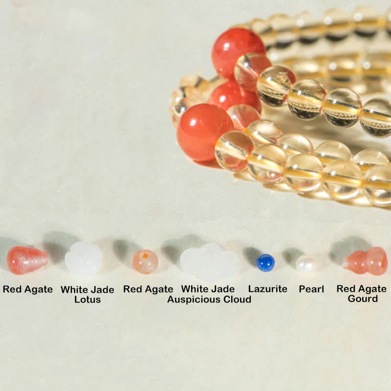 Buddha Stones 108 Mala Beads 925 Sterling Silver Natural Citrine Red Agate White Jade Braccialetto con ciondolo della prosperità - Image 20