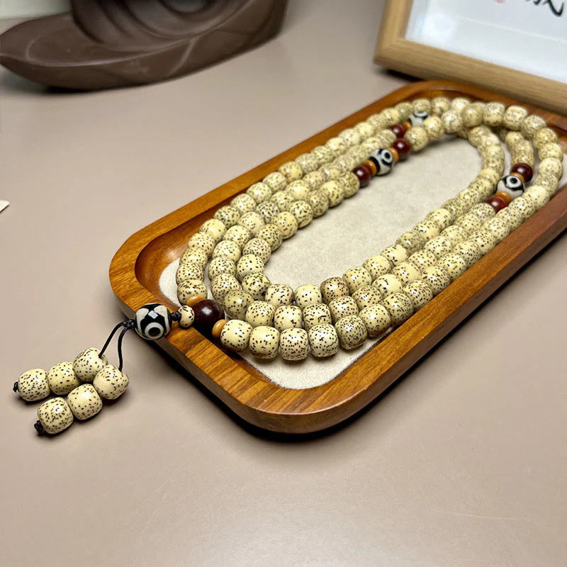 Buddha Stones 108 Mala Beads Bodhi Seed Dzi Bead Keep Away Evil Spirits Bracciale - Image 2