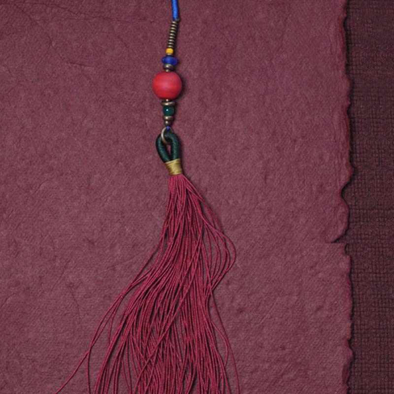 Buddha Stones 108 Mala Beads Bodhi Seed Dzi Bead Peace Tassel Bracciale - Image 12