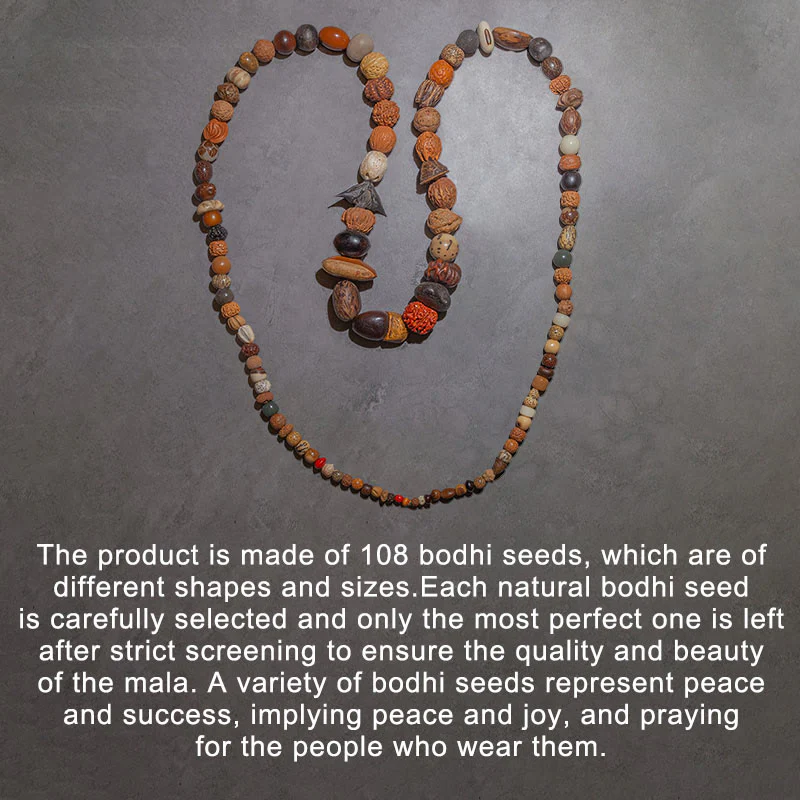 Buddha Stones 108 Mala Beads Bodhi Seed Fortuna Ricchezza Braccialetto Polso Mala - Image 10