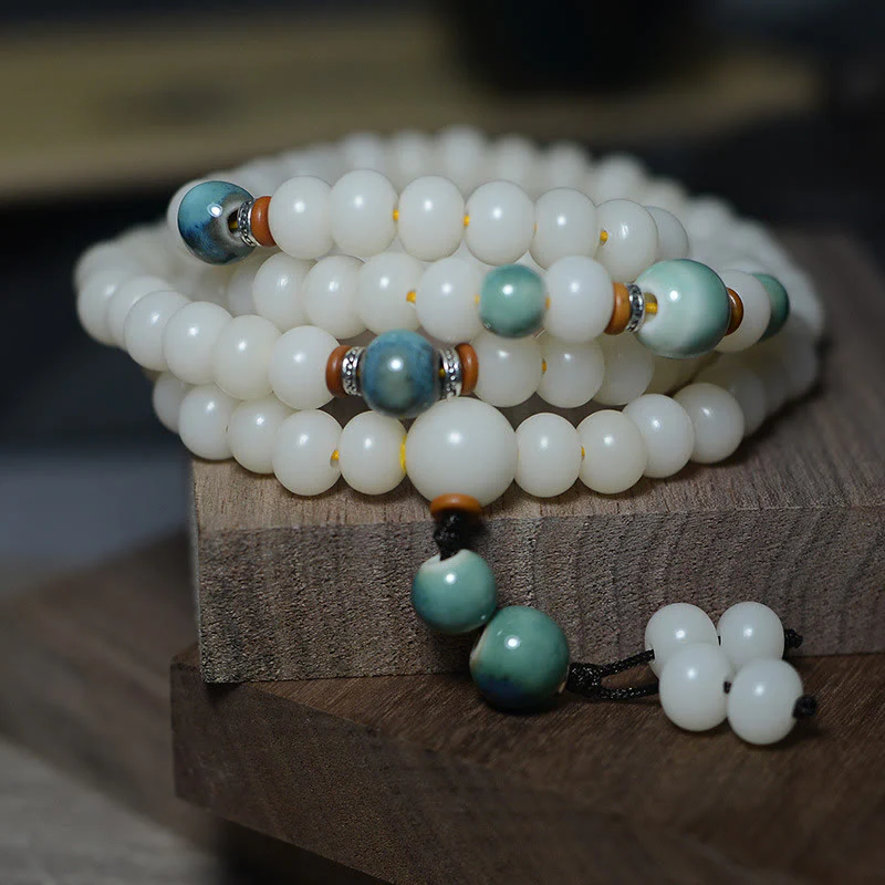 Buddha Stones 108 Mala Beads Bodhi Seed Tieni lontani gli spiriti maligni Braccialetto calmo - Image 10