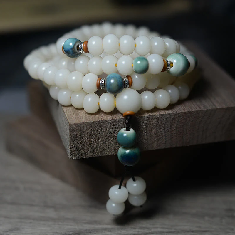 Buddha Stones 108 Mala Beads Bodhi Seed Tieni lontani gli spiriti maligni Braccialetto calmo - Image 5