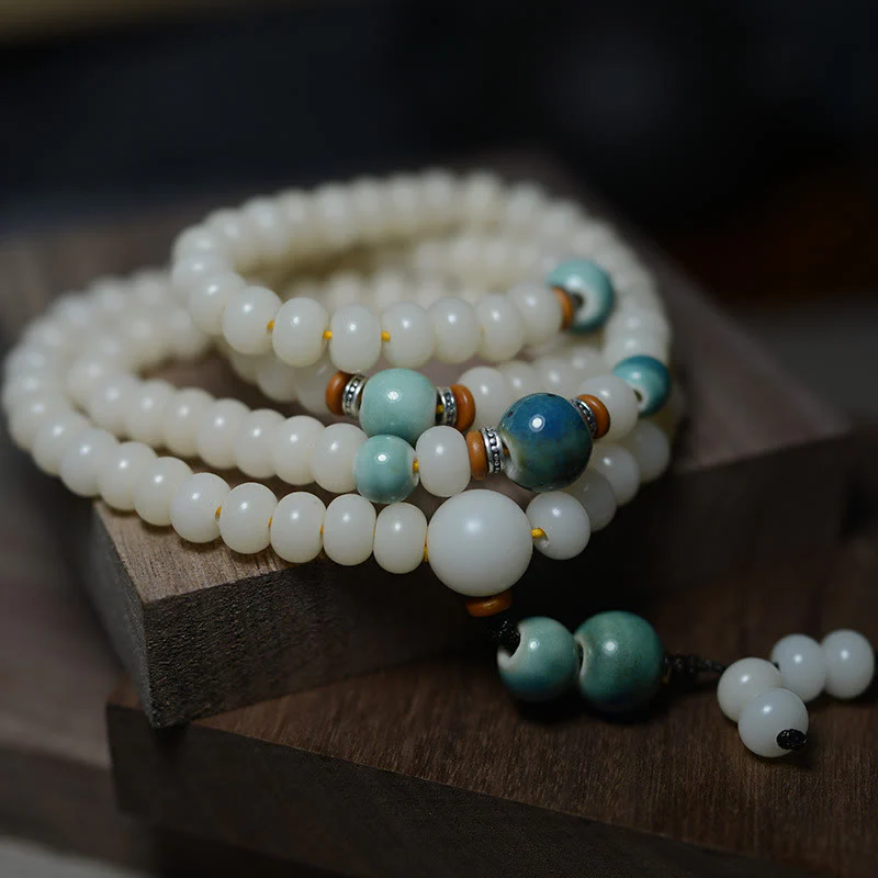 Buddha Stones 108 Mala Beads Bodhi Seed Tieni lontani gli spiriti maligni Braccialetto calmo - Image 8
