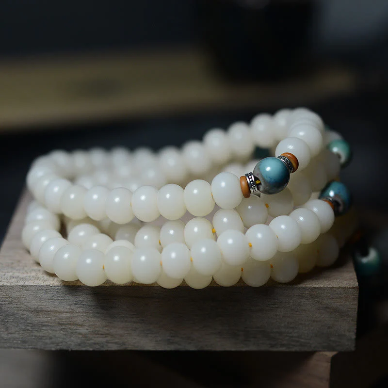 Buddha Stones 108 Mala Beads Bodhi Seed Tieni lontani gli spiriti maligni Braccialetto calmo - Image 9