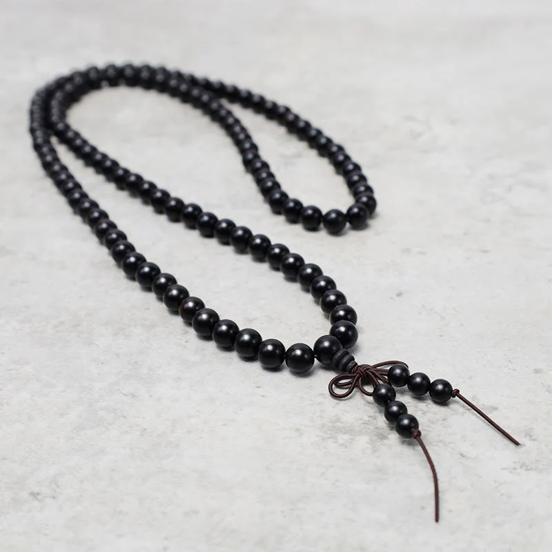 Buddha Stones 108 Mala Beads Bracciale Preghiera Meditazione Sandalo Elastico - Image 11