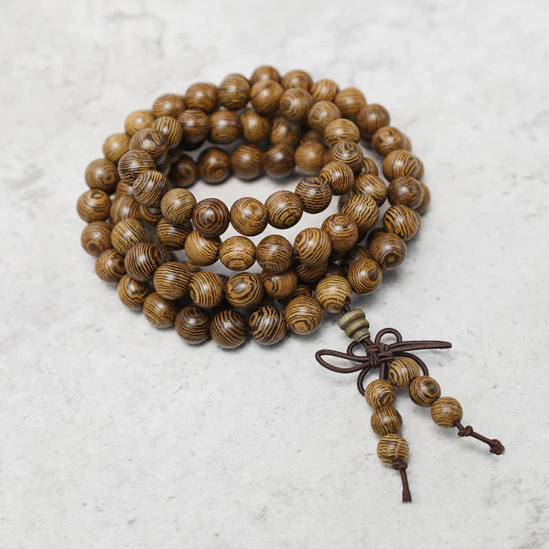 Buddha Stones 108 Mala Beads Bracciale Preghiera Meditazione Sandalo Elastico - Image 15