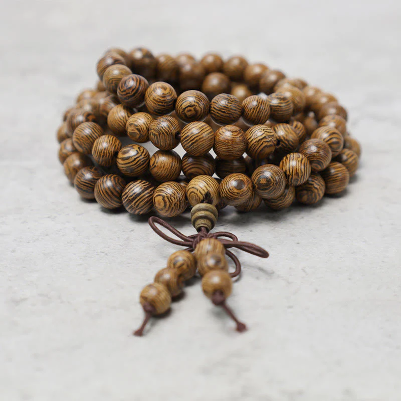 Buddha Stones 108 Mala Beads Bracciale Preghiera Meditazione Sandalo Elastico - Image 17
