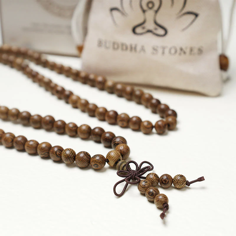 Buddha Stones 108 Mala Beads Bracciale Preghiera Meditazione Sandalo Elastico - Image 19