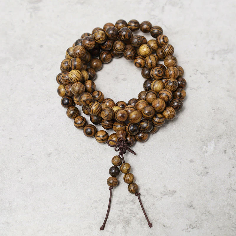 Buddha Stones 108 Mala Beads Bracciale Preghiera Meditazione Sandalo Elastico - Image 21