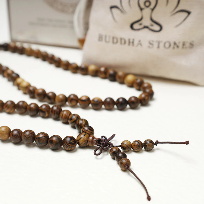 Buddha Stones 108 Mala Beads Bracciale Preghiera Meditazione Sandalo Elastico - Image 24