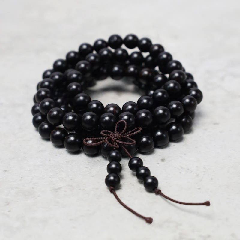 Buddha Stones 108 Mala Beads Bracciale Preghiera Meditazione Sandalo Elastico - Image 8