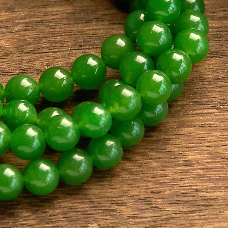 Buddha Stones 108 Mala Beads Braccialetto portafortuna in giada ciano naturale - Image 7
