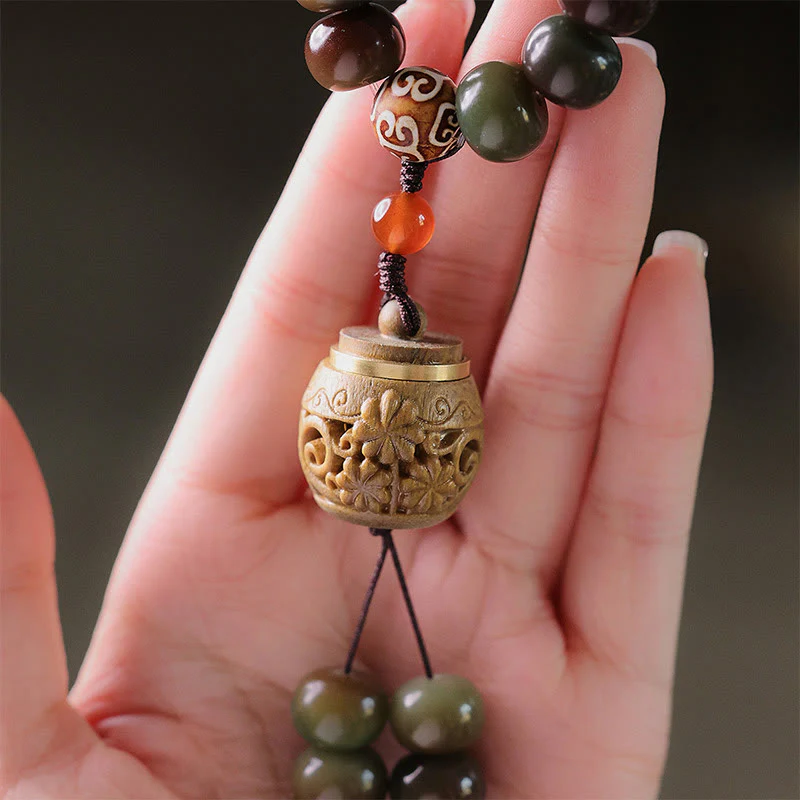 Buddha Stones 108 Mala Beads Dunhuang Color Bodhi Seed Dzi Bead Keep Away Evil Spirits Bracciale - Image 4